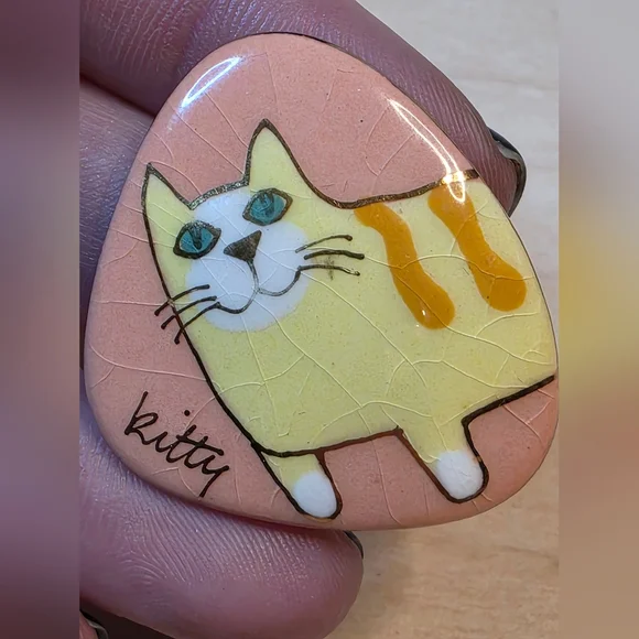 Unique And Whimsical Laurel Burch 90s Style Cat Or Kitty Kat Pierced Earrings - Picture 5 of 14